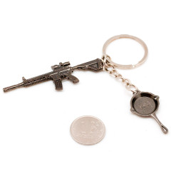 Брелок Microgun XS Винтовка Heckler and Koch M416 с сковородкой Хромированный