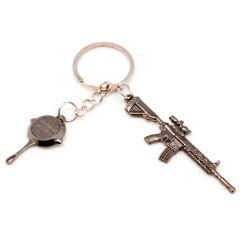 Брелок Microgun XS Винтовка Heckler and Koch M416 с сковородкой Хромированный