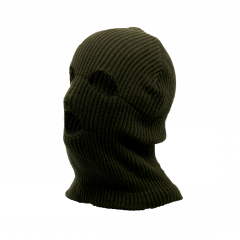 Маска балаклава Стикхант Штурмовик зимняя вязаная 3 отверстия Хаки