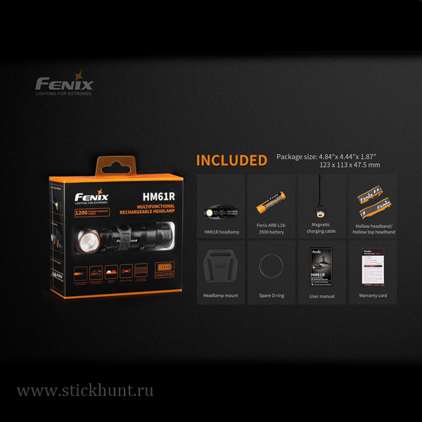 Фонарь светодиодный налобный Fenix HM61R Свет - Белый (Нейтральный) 1200 lm 145 м Фонарь светодиодный налобный Fenix HM61R Свет - Белый (Нейтральный) 1200 lm 145 м