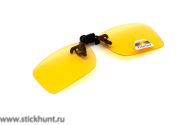 Накомарник клипон на очки Очкимарник Polarized поляризационные линзы желтые 89%