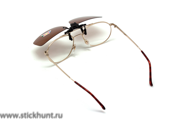 Накомарник клипон на очки Очкимарник Polarized поляризационные линзы кориневые 23%