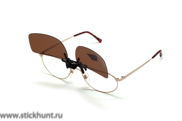 Накомарник клипон на очки Очкимарник Polarized поляризационные линзы кориневые 23%