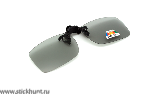 Накомарник клипон на очки Очкимарник Polarized поляризационные линзы зеркально-серые 50%