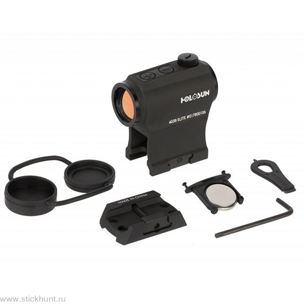 Коллиматорный прицел Holosun Paralow Elite HE403B-GR на Weaver закрытый черный матовый