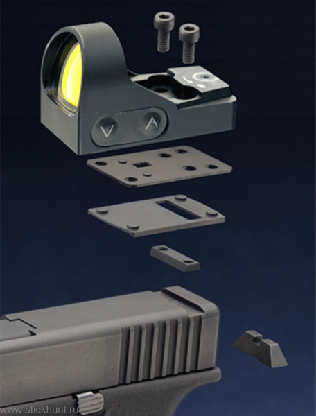 Коллиматорный прицел Tokyo Scope/Hakko TS-XT6 на Weaver/Picatinny открытый черный матовый