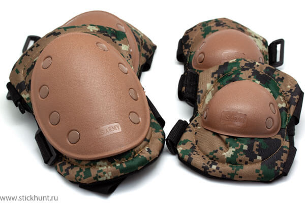 Комплект защиты Стикхант US Army (наколенники и налокотники) камуфляж цифра