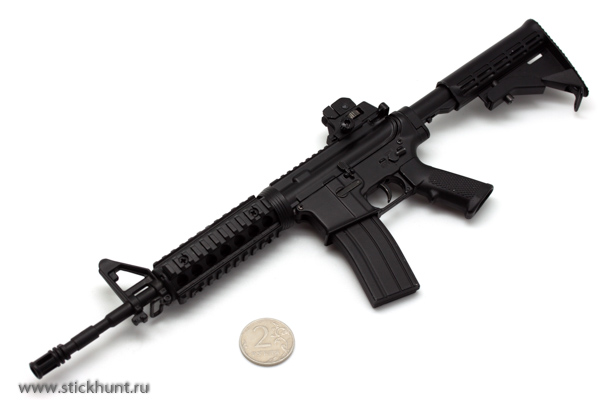 Модель сувенирная в виде оружия Microgun L Автоматический карабин M4A1 телескопический приклад стандартный прицел