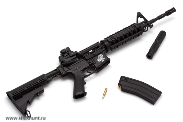 Модель сувенирная в виде оружия Microgun L Автоматический карабин M4A1 телескопический приклад стандартный прицел