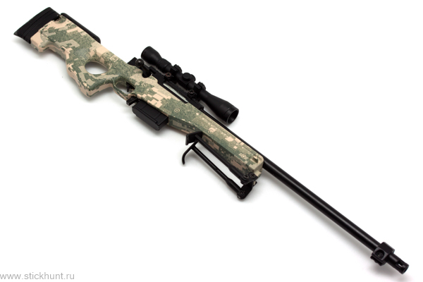 Модель сувенирная в виде оружия Microgun L AWP Снайперская винтовка камуфляж