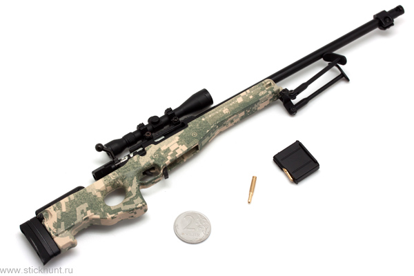 Модель сувенирная в виде оружия Microgun L AWP Снайперская винтовка камуфляж
