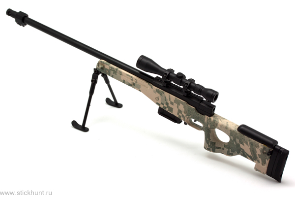 Модель сувенирная в виде оружия Microgun L AWP Снайперская винтовка камуфляж