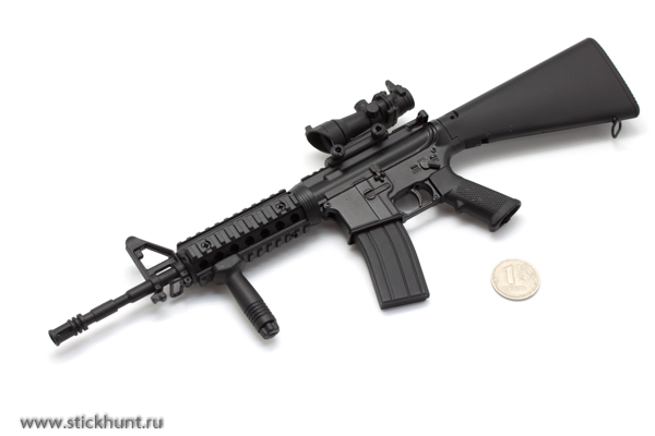 Модель сувенирная в виде оружия Microgun L Автоматический карабин M4A1 стандартный приклад оптический прицел