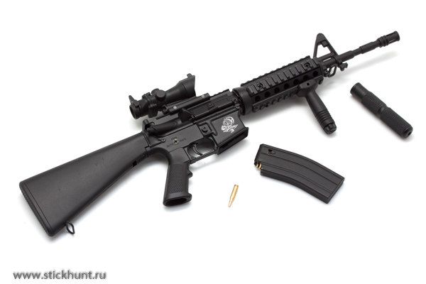 Модель сувенирная в виде оружия Microgun L Автоматический карабин M4A1 стандартный приклад оптический прицел