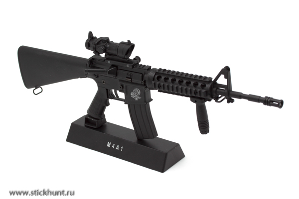 Модель сувенирная в виде оружия Microgun L Автоматический карабин M4A1 стандартный приклад оптический прицел