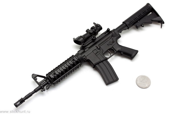 Модель сувенирная в виде оружия Microgun L Автоматический карабин M4A1 телескопический приклад оптический прицел
