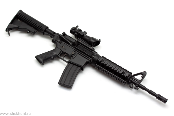 Модель сувенирная в виде оружия Microgun L Автоматический карабин M4A1 телескопический приклад оптический прицел