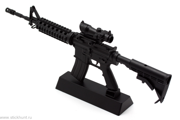 Модель сувенирная в виде оружия Microgun L Автоматический карабин M4A1 телескопический приклад оптический прицел