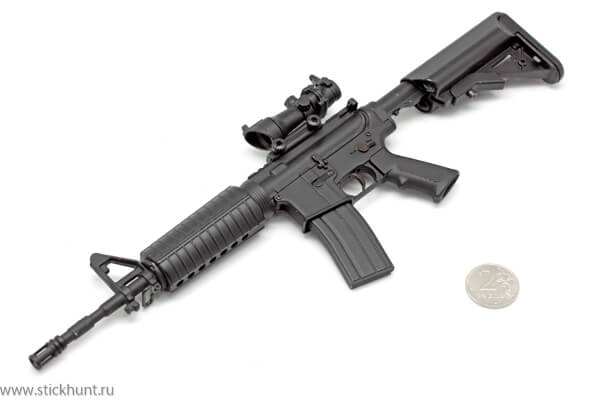 Модель сувенирная в виде оружия Microgun L M4A1 телескопический приклад широкий опт-ий прицел