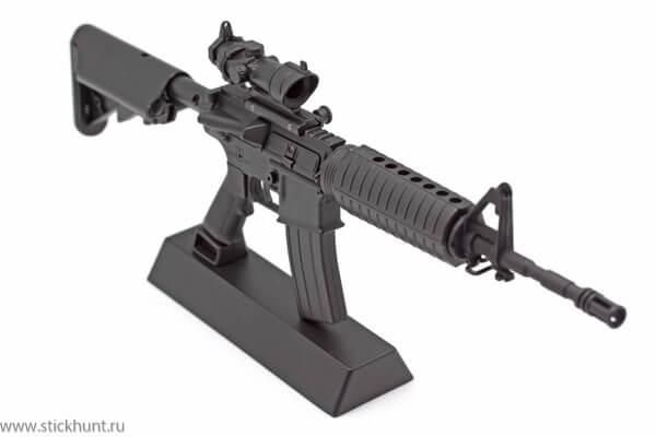 Модель сувенирная в виде оружия Microgun L M4A1 телескопический приклад широкий опт-ий прицел фото