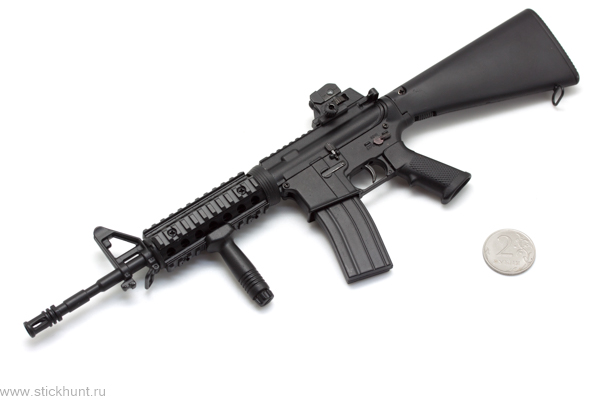Модель сувенирная в виде оружия Microgun L Автоматический карабин M4A1 стандартный приклад стандартный прицел