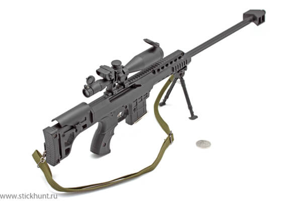 Модель сувенирная в виде оружия Microgun XL Barrett M82 Снайперская винтовка черная изображение