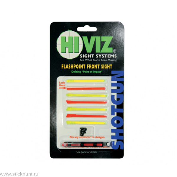 Мушка оптоволоконная HiViz FlashPoint FP1001 набор из 8 волокон с планкой и винтами