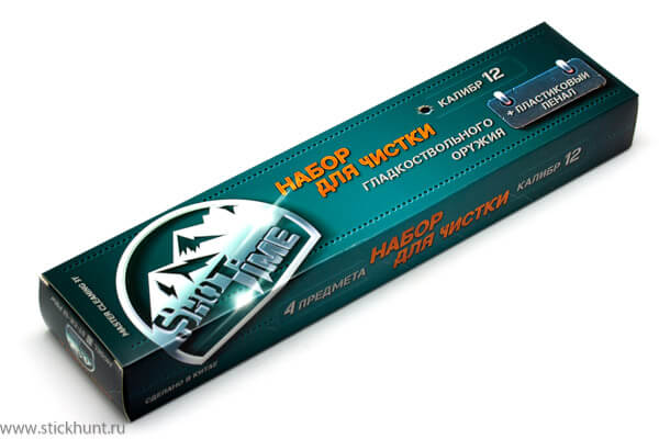 Картинка Набор для чистки гладкоствольного оружия ShotTime ST-CK-12PBW кал. 12, деревянный шомпол + 3 ерша
