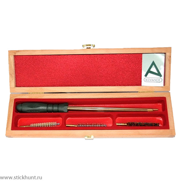 Набор для чистки нарезного оружия калибра 8 мм Nimar 250.2008 шомпол латунный в деревянной коробке