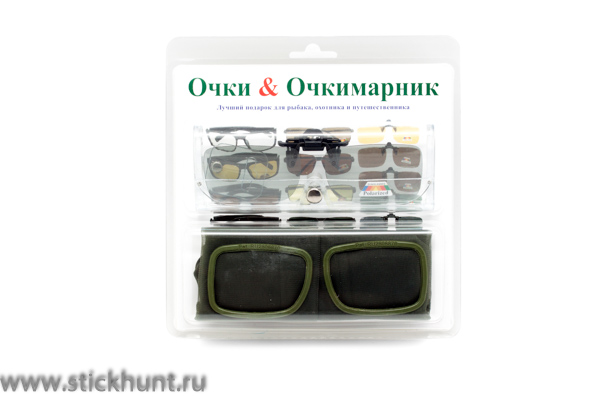 Накомарник клипон на очки Очкимарник Polarized поляризационные линзы зеркально-серые 50%