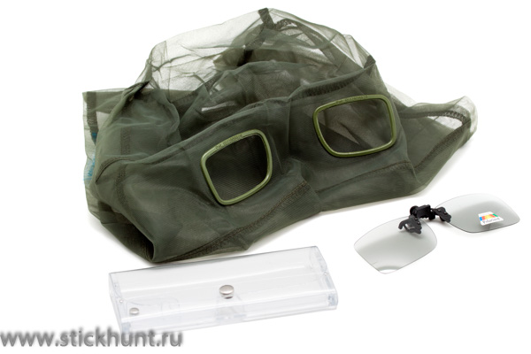 Накомарник клипон на очки Очкимарник Polarized поляризационные линзы зеркально-серые 50%
