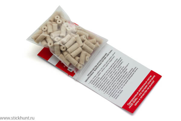 Фото Патч для чистки оружия A2S GUN A2S-6,0-80 войлочный 80 шт. диам. 6 мм белый