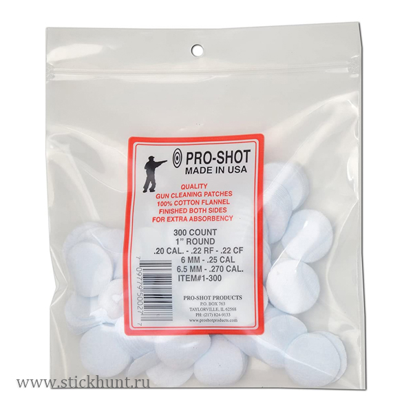 Патч-салфетка фланелевый для чистки оружия Pro Shot Bulk Quantity 1-300 | Кал .22 - .270 | 25х25 мм 300 шт Патч-салфетка фланелевый для чистки оружия Pro Shot Bulk Quantity 1-300 | Кал .22 - .270 | 25х25 мм 300 шт