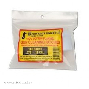 Патч-салфетка фланелевый для чистки оружия Pro Shot SWT 102 | Кал .270 - .38 | 35х35 мм 100 шт Патч-салфетка фланелевый для чистки оружия Pro Shot SWT 102 | Кал .270 - .38 | 35х35 мм 100 шт