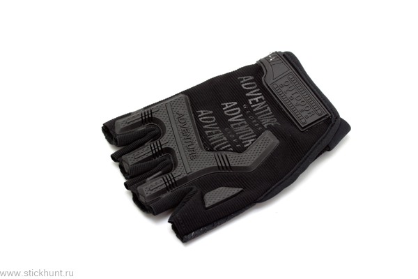 Фото Перчатки тактические Adventure укороченные прорезиненные черные
