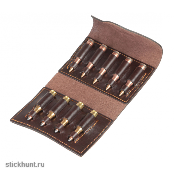 Подсумок поясной VEKTOR П-34 двухрядный на 9 нарезных патронов Коричневый Подсумок поясной VEKTOR П-34 двухрядный на 9 нарезных патронов Коричневый