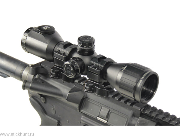 Фото Прицел оптический Leapers Bug Buster 4x32 SCP-M432AOIEWQ сетка нить MilDot, подсвет. черный матовый