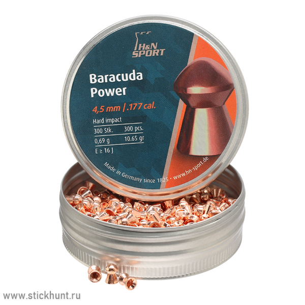 Пульки для пневматики HN Baracuda Power Конусообразные 4.5 мм 0.69 г (300 шт) Пульки для пневматики HN Baracuda Power Конусообразные 4.5 мм 0.69 г (300 шт)