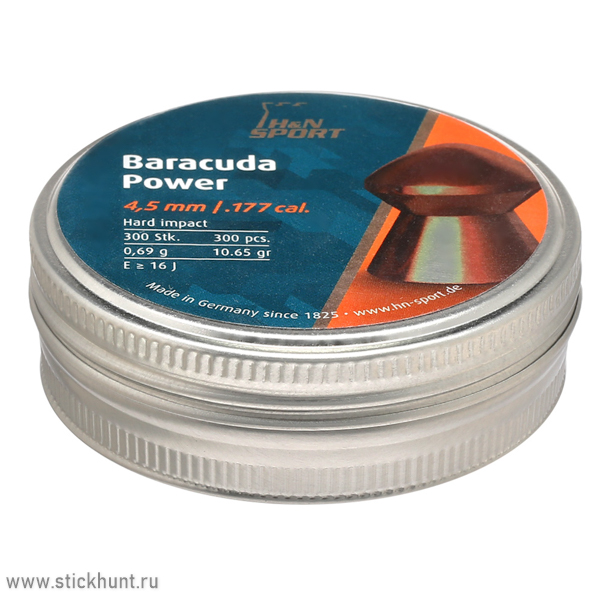 Пульки для пневматики HN Baracuda Power Конусообразные 4.5 мм 0.69 г (300 шт) Пульки для пневматики HN Baracuda Power Конусообразные 4.5 мм 0.69 г (300 шт)