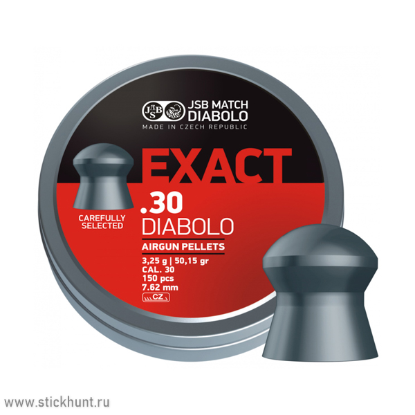 Пульки для пневматики JSB Diabolo Exact Полусферические 7.62 мм 3.25 г (150 шт) Пульки для пневматики JSB Diabolo Exact Полусферические 7.62 мм 3.25 г (150 шт)