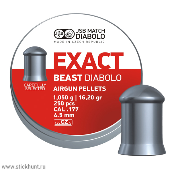 Пульки для пневматики JSB Exact Beast Полусферические 4.5 мм 1.05 гр (250 шт) Пульки для пневматики JSB Exact Beast Полусферические 4.5 мм 1.05 гр (250 шт)