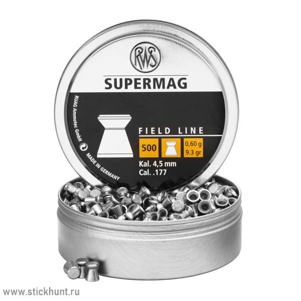 Пульки для пневматики RWS Field Supermag Плоские 4.5 мм 0.6 г (500 шт) Пульки для пневматики RWS Field Supermag Плоские 4.5 мм 0.6 г (500 шт)