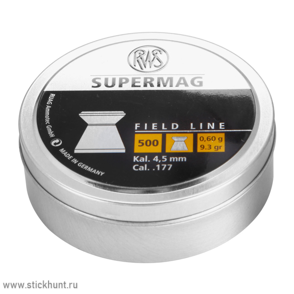 Пульки для пневматики RWS Field Supermag Плоские 4.5 мм 0.6 г (500 шт) Пульки для пневматики RWS Field Supermag Плоские 4.5 мм 0.6 г (500 шт)