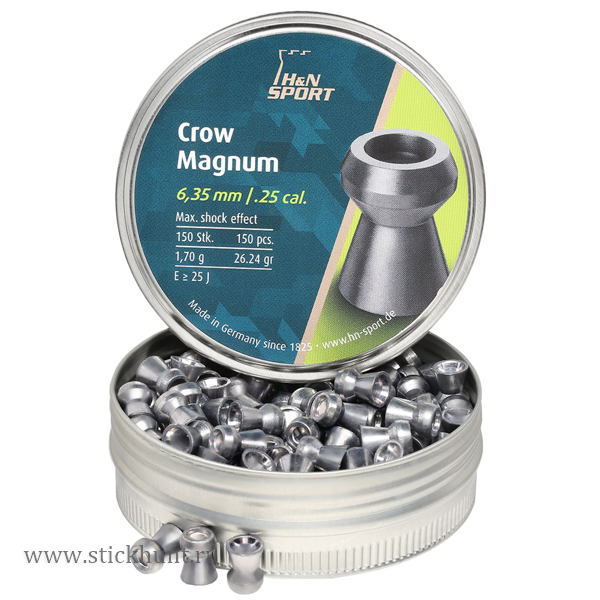 Пульки для пневматики HN Crow Magnum Экспансивные 6.35 мм 1.70 г (150 шт) Пульки для пневматики HN Crow Magnum Экспансивные 6.35 мм 1.70 г (150 шт)