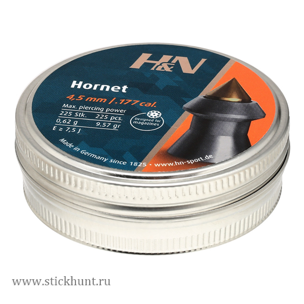 Пульки для пневматики HN Hornet Остроконечные 4.5 мм 0.57 г (225 шт) Пульки для пневматики HN Hornet Остроконечные 4.5 мм 0.57 г (225 шт)