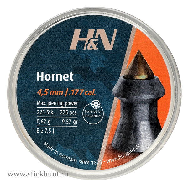 Пульки для пневматики HN Hornet Остроконечные 4.5 мм 0.57 г (225 шт) Пульки для пневматики HN Hornet Остроконечные 4.5 мм 0.57 г (225 шт)
