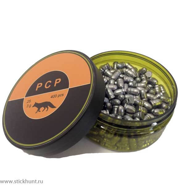 Пуля для пневматики PCP .25 тяжелые Стикхант Лиса вес 3 гр диам 6,42 мм 400 шт
