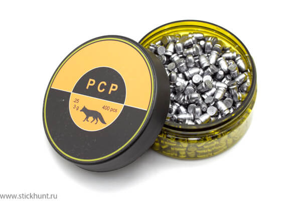 Пуля для пневматики PCP .25 тяжелые Стикхант Лиса вес 3 гр диам 6,42 мм 400 шт