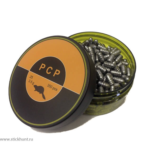 Пуля для пневматики PCP .25 тяжелые Стикхант Бобр вес 3,5 гр диам 6,35 мм 350 шт