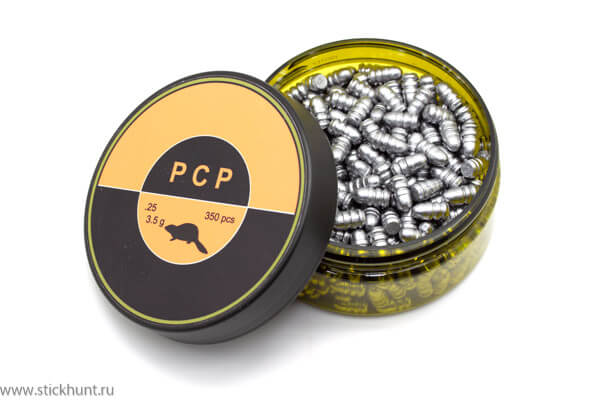 Пуля для пневматики PCP .25 тяжелые Стикхант Бобр вес 3,5 гр диам 6,35 мм 350 шт